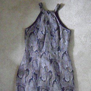 H&M sheath sleeveless dress, size 6, fully lined, snakeskin pattern fabric